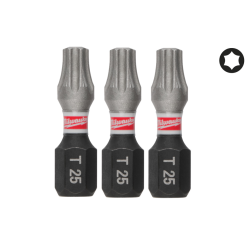 Бита SHOCKWAVE MILWAUKEE, TX25, 25мм, (3шт)