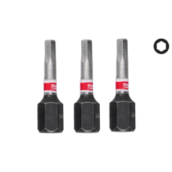 Бита SHOCKWAVE MILWAUKEE, Hex3, 25мм, (3шт)