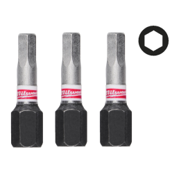 Бита SHOCKWAVE MILWAUKEE, Hex4, 25мм, (3шт)