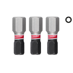 Бита SHOCKWAVE MILWAUKEE, Hex8, 25мм, (3шт)