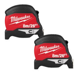 Набор рулеток магнитных MILWAUKEE, GEN 4 8м/26фт (ширина 30мм) (2шт)