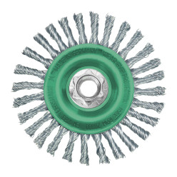 Щётка кольцевая для угловых шлифмашин MILWAUKEE, M14 125x6мм S, нержавейка, витая, 0,5мм