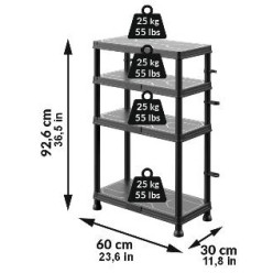 Система стеллажей QBRICK SYSTEM REGULAR Mix 60/30см, 4 полки, 100кг (5901238263272)