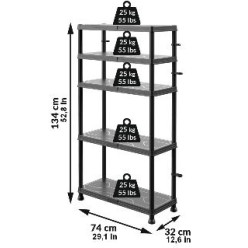 Система стеллажей QBRICK SYSTEM REGULAR Mix 74/32см, 5 полок, 100кг (5901238263296)