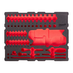 Ложемент для ящиков c полками PACKOUT MILWAUKEE для головок хромированных,TORX, трещетки 1/2''(67шт)