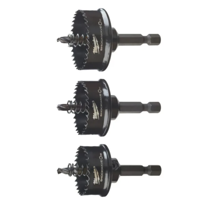 Набор коронок по металлу SHOCKWAVE MILWAUKEE (1/4'' Hex),  Ø22/29/35мм (3шт)