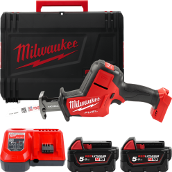 Пила сабельная аккумуляторная бесщёточная MILWAUKEE, M18 FHZ-0X (ЗУ, 2х5Ач, HDкейс) 