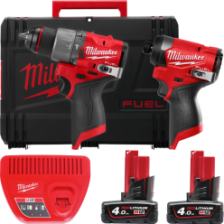 Набор из 2х инструментов аккумуляторных бесщеточных MILWAUKEE M12 FPP2A2-402X (ЗУ+2акк.Х4Ач+кейс)   