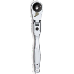 Трещотка хромированная шарнирная для бит 1/4'' HEX MILWAUKEE c открытым доступом