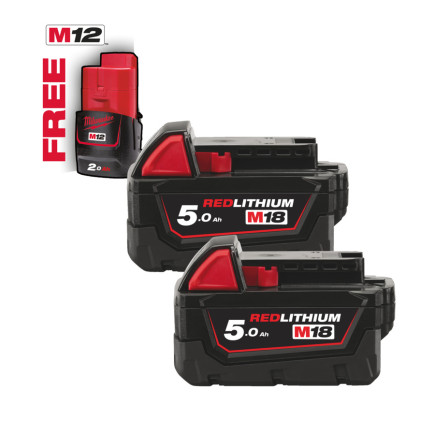 Набор аккумуляторов MILWAUKEE, M18 B52 (2х5Ач) + M12 B2 