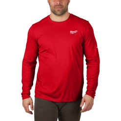 Футболка MILWAUKEE, WWLSRD-XL дышащая с длинным рукавом, красная, (размер XL)