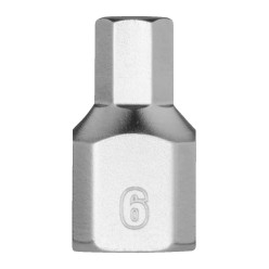 Головка торцевая хромированная ¼” MILWAUKEE укороченная с битой Hex, 6мм