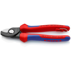 Ножницы для резки кабелей, Ø15мм / 50мм², 165 мм KNIPEX 95 12 165 T BK, с страховкой фосфатированные