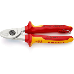Ножницы для резки кабелей, Ø15мм / 50мм², 165мм VDE KNIPEX 95 16 165 T, с страховкой, хромированные