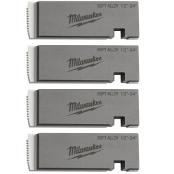 Плашки для нарезання резьбы MILWAUKEE, PTR2D 1/2'' - 3/4'' BSPT ALLOY (4шт) для MXF PTR2