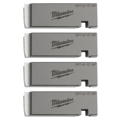 Плашки для нарезання резьбы MILWAUKEE, PTR2D 1/2'' - 3/4'' BSPT HS (4шт) для MXF PTR2