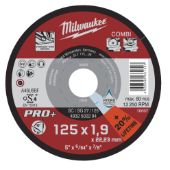 Диск универсальный (резка / зачистка по металлу) MILWAUKEE, SC / SG 27 / Ø125x1.9мм