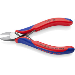 Кусачки боковые (бокорезы) для электроники, Ø2,0мм, 130мм KNIPEX 77 02 130 SB, хромированные