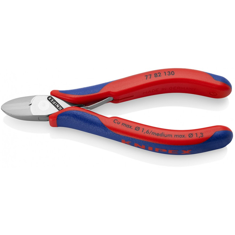 Кусачки боковые (бокорезы) для электроники,  KNIPEX 77 82 130